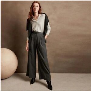 NWT! Banana Republic Dark Gray Heather Flannel Wide Leg - Multiple 💛